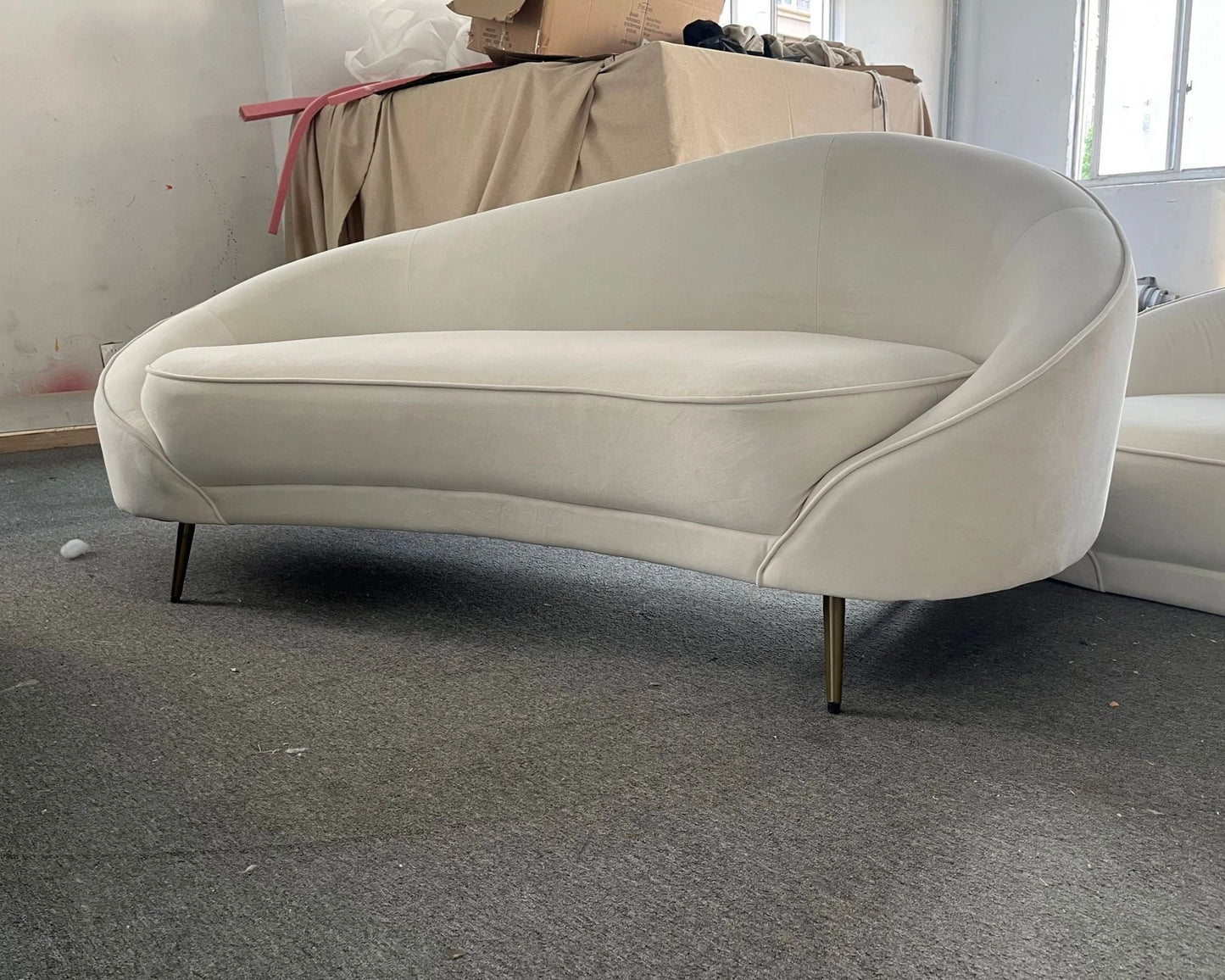 Curved Contemporary Sofa Set 3 Seater And 2 Single Seat Side Chairs